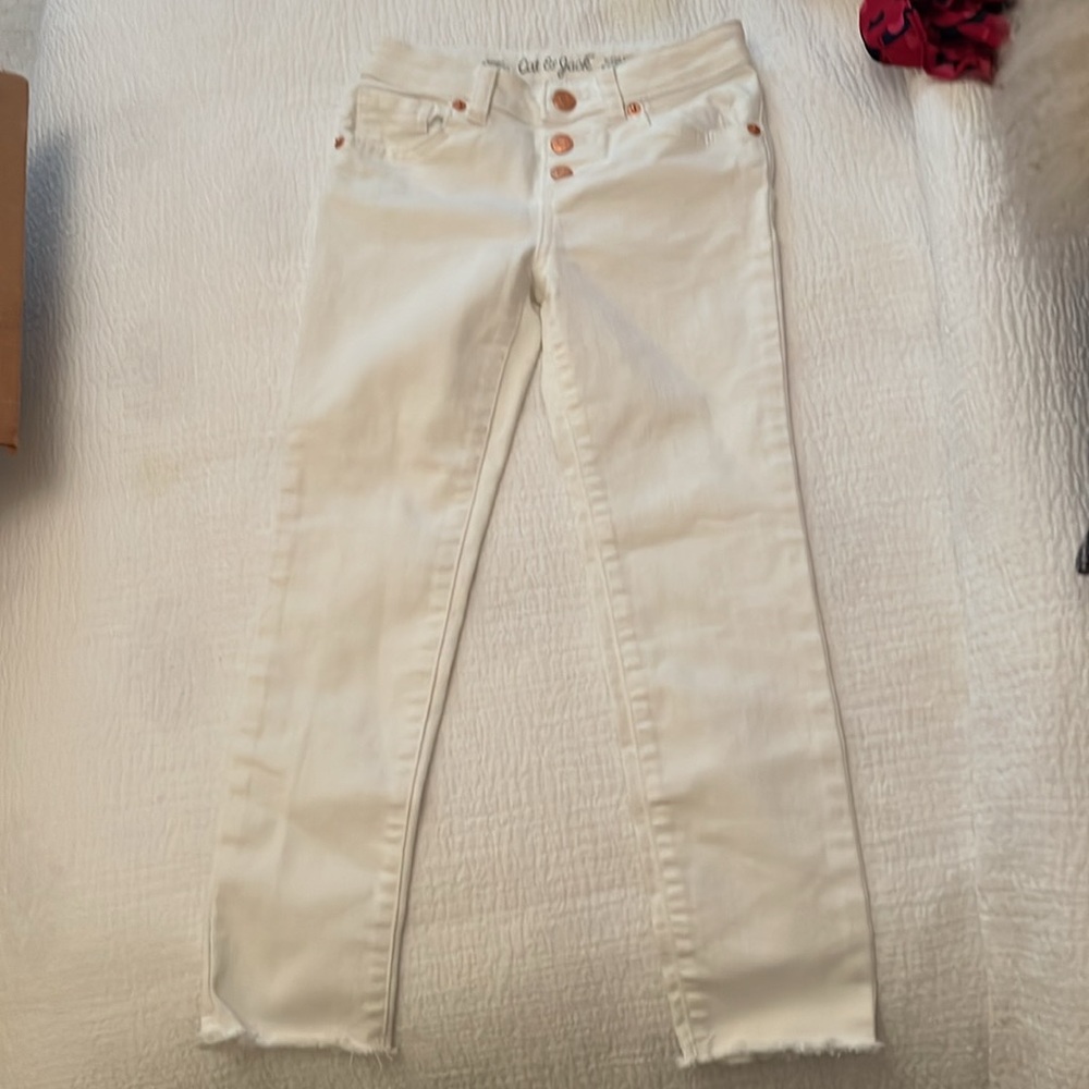 Cat and Jack Girls Skinny White Jeans 6 - Picture 2 of 2